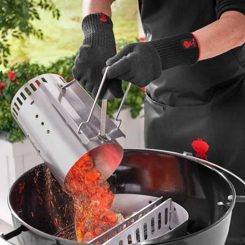 Miniatura 5 de Weber Premium Gloves L/XL - Guantes resistentes al calor (hasta 482°F / 482.0 °F) con agarre de silicona, diseño flexible, color negro