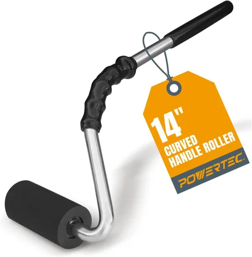 Miniatura 8 de POWERTEC Rodillo J de mango largo de 12", diámetro de 1-1/2", 3" de ancho, herramienta de rodillo de goma para laminado y chapa para bandas