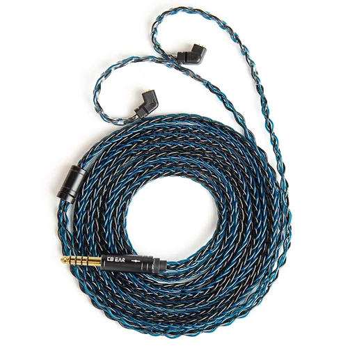 Miniatura 40 de H HIFIHEAR Cable de repuesto mejorado para auriculares, 8 núcleos, cable de cobre chapado en plata con cable IEM de 2 pines de 0.031 in para UM3X