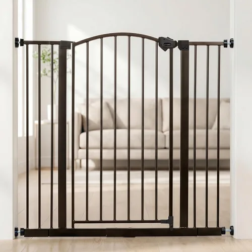 Regalo Safety - Puerta de bebé extra alta de 36 pulgadas con puerta, montaje a presión para puertas y parte inferior de escaleras, bebés, niños