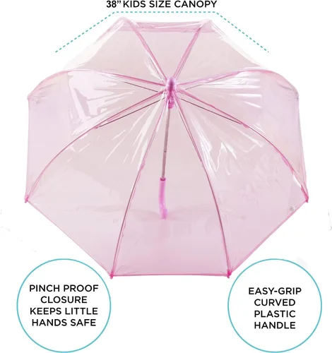Miniatura 2 de Totes- Paraguas de burbujas transparente para niños con mango de fácil agarre 2236-PNK