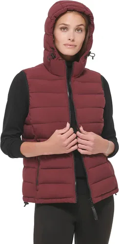 Miniatura 5 de Calvin Klein Chaleco acolchado de tela elástica con capucha para mujer