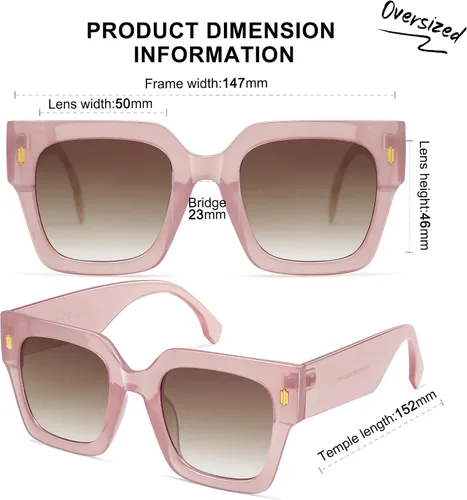 Miniatura 65 de SOJOS Gafas de sol cuadradas vintage de gran tamaño para mujer, estilo retro, de lujo, grandes, UV400 SJ2194