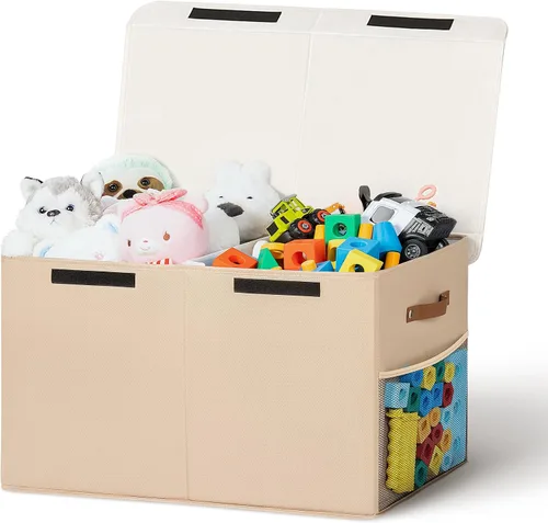 Miniatura 24 de Caja de almacenamiento grande de juguetes de 40 litros con tapa, caja grande de juguetes para niños, niñas y niños, cuarto del bebé y sala de estar