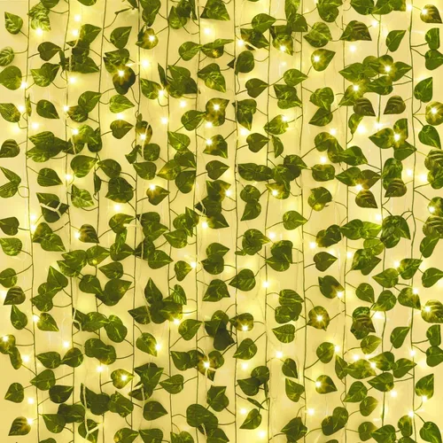 Miniatura 9 de CEWOR Paquete de 10 enredaderas artificiales para decoración de habitaciones, guirnalda de hiedra artificial, enredaderas falsas para colgar plantas