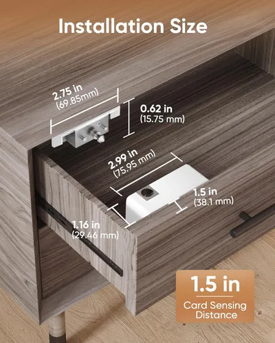 Miniatura 2 de Cerradura Inteligente para Gabinete Bluetooth Oculta de Seguridad RFID para Niños Sin Llave Cerraduras de Cajón para Adultos a Prueba de Niños, APP