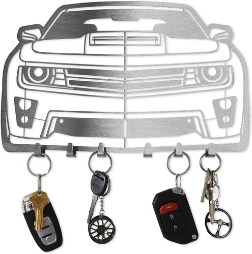 Miniatura 19 de MOOH Llavero de metal para automóvil con 6 ganchos, decoración única de pared para hombres y mujeres, decoración de cueva de hombre genial