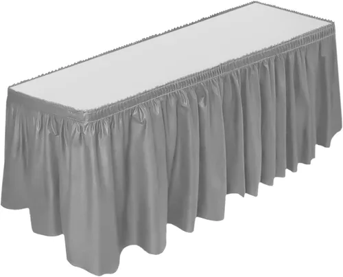 Miniatura 6 de DecorRack Falda de mesa, 29 pulgadas x 14 pies, sin BPA, desechable, reutilizable, rectangular, color negro (paquete de 1)