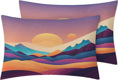 Miniatura 3 de Sun Sheets - Juego de sábanas de 3 piezas con estampado bohemio de montaña, sábanas y fundas de almohada estampadas - Sábana bajera ajustable