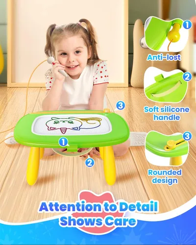 Miniatura 5 de Seimome Juguetes para niños pequeños de 1 a 3 años, tablero de dibujo magnético, tabla de garabatos para aprender y juguetes educativos para bebés