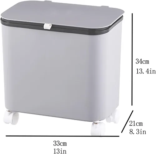 Miniatura 6 de Contenedor de compost para cocina, contenedor de compost para cocina interior, sellado, poleas fijas, botes de basura con tapas y separadores Verde