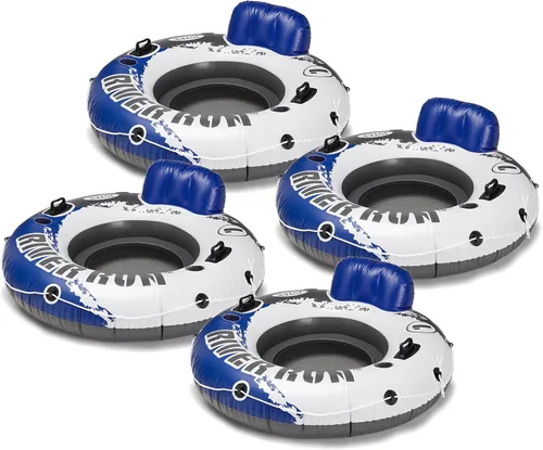 Miniatura 9 de INTEX 58825EP River Run 1 Inflatable Floating Lounge: Comfortable Backrest – Built-in Cup Holders – Durable Grab Handles – All Around Grab Rope