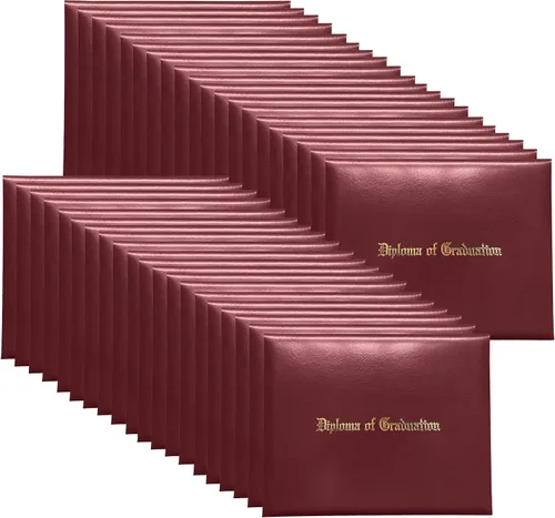 Miniatura 8 de Funda para diploma 8.5”x11” impresa “Diploma de Graduación” en cuero sintético acolchada y rica en color de TngHui, negra