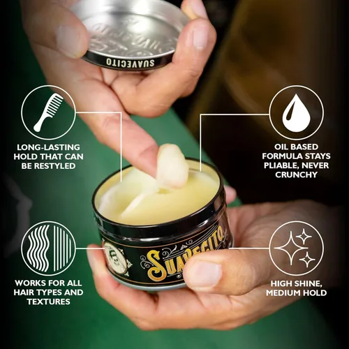 Miniatura 5 de Suavecito Pomada a base de aceite lata de 3 onzas – Aroma original peinado de larga duración, alto brillo saludable, para todo tipo de cabello