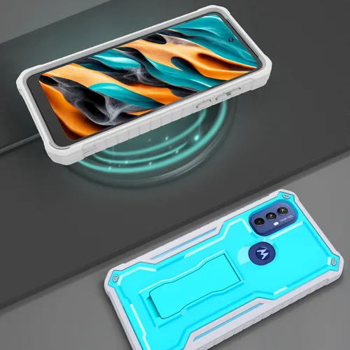 Miniatura 6 de FITO Funda para Moto G Play 2023, doble capa a prueba de golpes resistente para teléfono Motorola G Play 2023 con protector de pantalla, soporte Azul