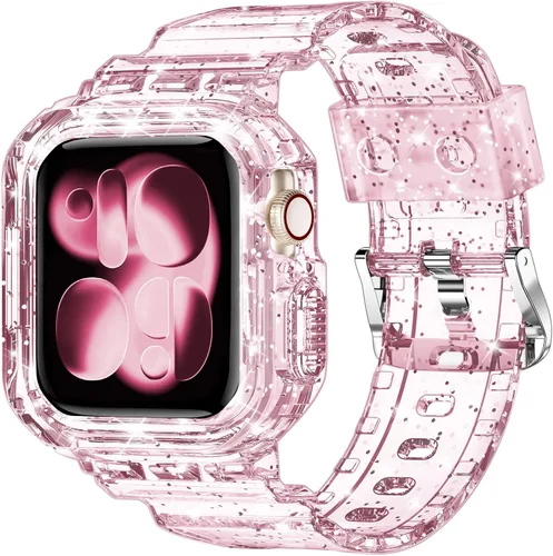 Miniatura 60 de XYF Compatible con correas cristalinas para Apple Watch de 1.929 in, 1.811 in, 1.772 in, 1.732 in, 1.654 in, 1.614 in, 1.575 in, 1.496 in, funda