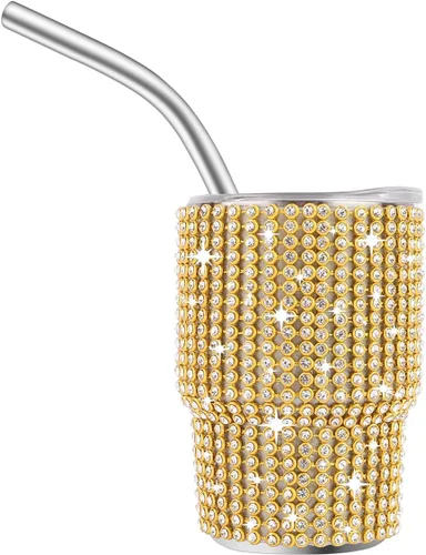 Miniatura 16 de INSTOME Vaso de chupito de acero inoxidable de 3oz con forma de diamante, vaso con pajita, color púrpura (1 unidad)
