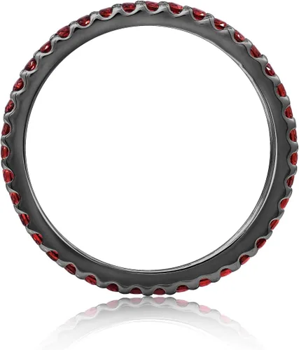 Miniatura 2 de Tienda Collection Plated Sterling Silver Round-Cut All-Around Band Ring made with Infinite Elements Zirconia