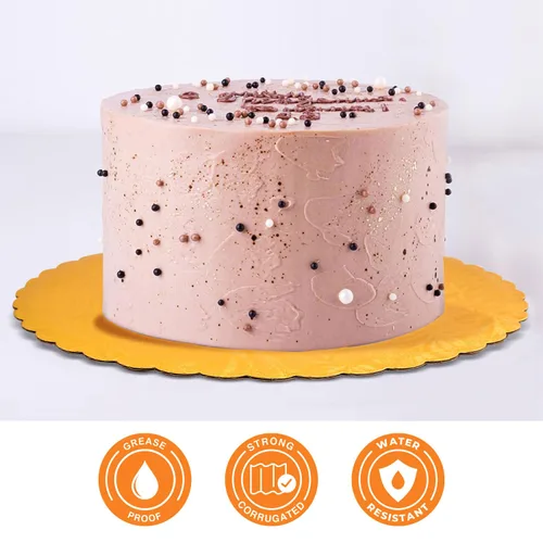 Miniatura 3 de Tableros para tartas con borde festoneado dorado de 12 pulgadas, 6