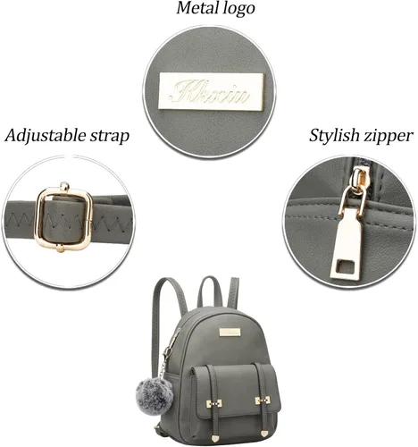 Miniatura 2 de KKXIU Mochila pequeña para mujer, bolso convertible de cuero para mujer, Mochilas Daypack