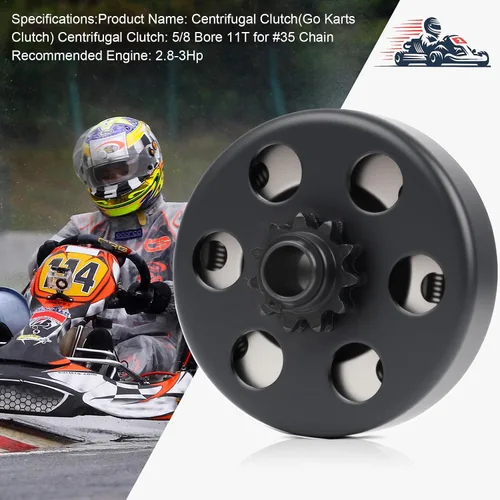 Miniatura 6 de Embrague Go Kart 5/8" de diámetro 11 dientes para cadena #35, embrague centrífugo para minimotos y mini motos 2.8HP 97cc, hasta 2.8HP