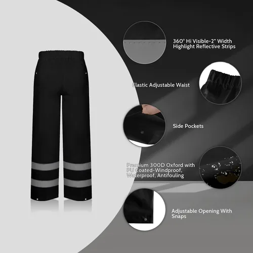 Miniatura 40 de TCCFCCT Chaqueta de lluvia de alta visibilidad para hombre, impermeable, abrigo de lluvia de alta visibilidad para hombres y mujeres con capucha