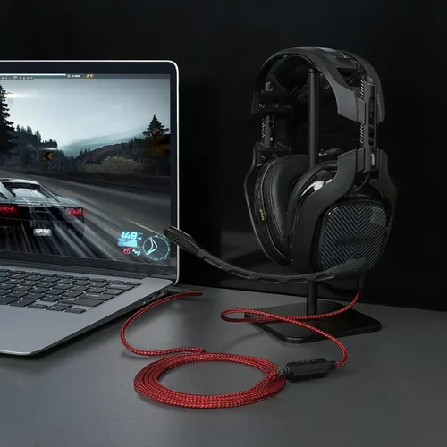 Miniatura 6 de GEEKRIA Cable de audio para juegos compatible con Astro A40 tr, A40, A30, A10 Gen 2, cable estéreo auxiliar de repuesto de 0.138 in con control