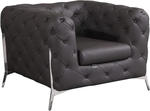 Miniatura 50 de Blackjack Furniture Modena - Moderno juego de sofá de 3 piezas de cuero italiano de grano superior, elegante diseño copetudo y patas de acero Beige
