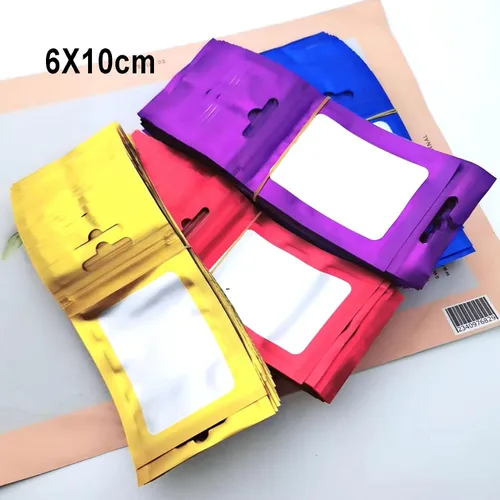 Miniatura 3 de Markeny Paquete de 200 bolsas de Mylar con cierre de cremallera, bolsas de papel de aluminio metálico de Mylar planas, bolsas de almacenamiento