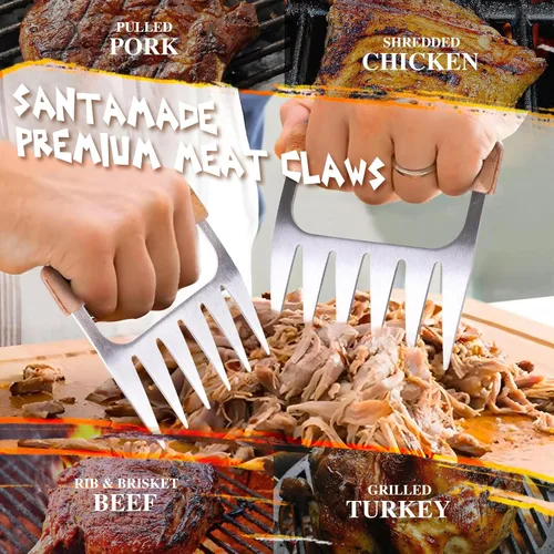 Miniatura 4 de Garras trituradoras de carne, garras de carne de acero inoxidable para carne de cerdo desmenuzado, pollo rallado, garras de oso para triturar carne