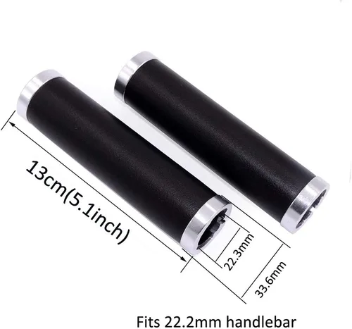 Miniatura 2 de UPANBIKE Empuñaduras de cuero de 7/8 pulgadas con doble bloqueo en agarre ajuste 0.874 in manillar para bicicleta de montaña bicicleta de carretera