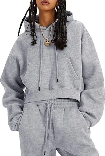 Miniatura 25 de Kissonic Conjunto deportivo de forro polar para mujer, 2 piezas, sudadera con capucha y pantalones deportivos