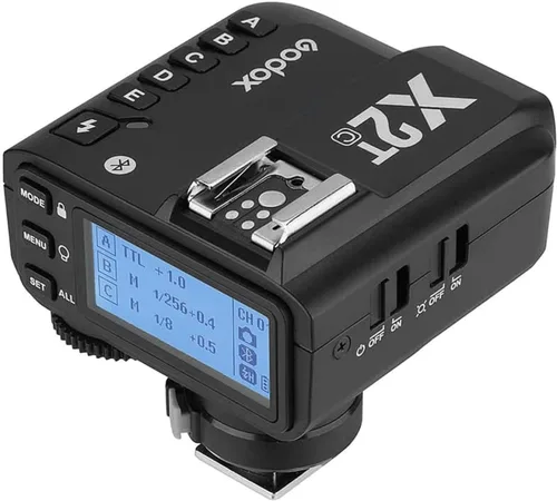 Godox Disparador de flash X2T-C para Canon 2.4G inalámbrico, 1/8000s HSS, con 5 botones de grupo, conexión Bluetooth, zapata rápida de bloqueo