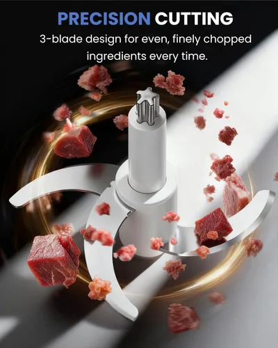 Miniatura 3 de LINKChef Food Processor, 6 Cup Mini Food Chopper, 250W Electric Meat Grinder with Stainless Steel Blades, 1.5L Compact Kitchen Processor for Meat