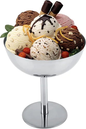Miniatura 10 de Taza de helado, 4 cuencos de acero inoxidable para servir postres, tazones para salsa, mini tazones de yogur con patas redondas, tazas de dulces