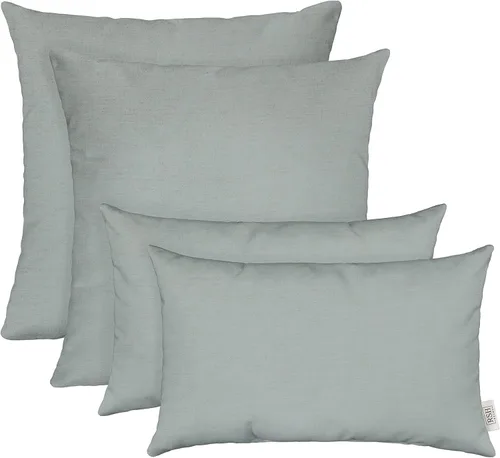 Miniatura 22 de RSH DECOR: Sunbrella Juego de 4 almohadas lumbares y cuadradas 20 x 12 pulgadas y 17 x 17 pulgadas Tela resistente al agua y a la decoloración