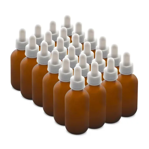 Miniatura 14 de The Bottle Depot - Botella cuentagotas de vidrio de 2 oz (blanco) - Paquete de 24 - Transparente esmerilado - Botellas de tintura con cuentagotas