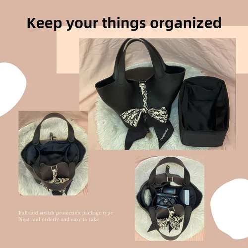 Miniatura 8 de DGAZ Organizador de bolso, sedoso y suave, seda, bolso de mano de lujo en moldeadores de bolsa, para mujer, se adapta a picotin1822 bolsas