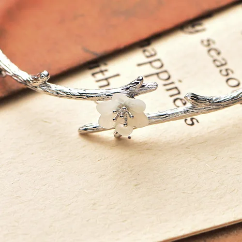 Miniatura 5 de Jeeless Sakura - Pulsera de apertura ajustable de plata de ley 925