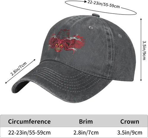 Miniatura 8 de Cowboy Hat Trendy Hats for Man and Women Djustable Four Season Outdoor Baseball Cap of Hell Skull with Angel Deep Heather