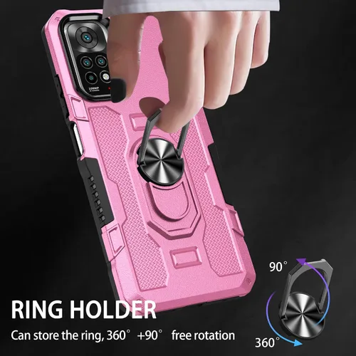 Miniatura 4 de Funda para Xiaomi Redmi Note 12S/Redmi Note 11/Redmi Note 11S 4G Metal CD Pattern Ring Holder Funda para teléfono móvil Funda protectora a prueba