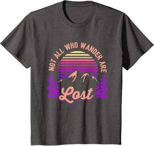 Miniatura 80 de Not All Who Wander Are Lost Vintage Mountains - Camiseta de senderismo, Negro, S