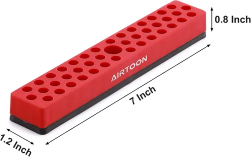 Miniatura 5 de 2 soportes magnéticos para puntas hexagonales de 1/4 de pulgada, almacenamiento de brocas de 43 agujeros con base magnética fuerte, organizador