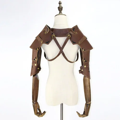WORUETE Armadura steampunk medieval, chaleco de capa vintage, guerrero vikingo, armadura de pecho para el hombro, para actuaciones en escenario,