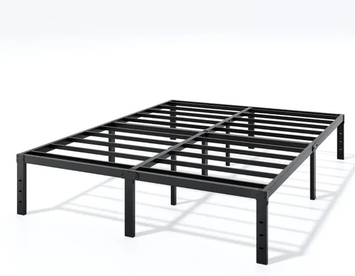Miniatura 6 de Base de cama de tamaño individual, base de metal resistente y resistente, plataforma de 14 pulgadas de altura, fácil montaje, color negro, base
