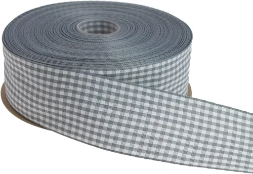 Miniatura 29 de Cinta a cuadros de 50 yardas cada rollo 100% poliéster con borde tejido (1/1-2 pulgadas x 50 yardas, negro)