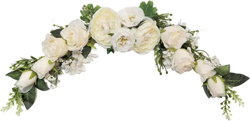 Miniatura 10 de Flores en Arco, OrgMemory Guirnaldas Florales Artificiales, 20 pulgadas de Longitud en Curvatura, Guirnalda Decorativa, Guirnalda de Flores