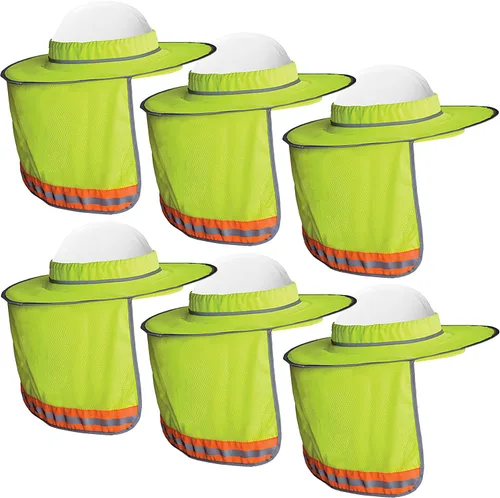 Miniatura 11 de WOLF Industrial Products Sombrero Duro de Alta Visibilidad Naranja Reflectante de Ala Completa con Visera de Malla y Protección para el Cuello