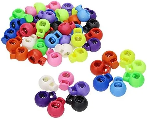 Shapenty - 13 colores, Sujetador de plástico para cordón con agujero de un solo resorte, cierre de clip en forma de bola, botones de cierre