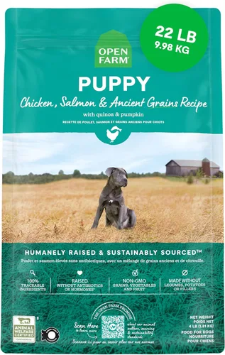 Miniatura 9 de Open Farm, Alimento seco para cachorros con granos antiguos, rico en proteínas y nutrientes, 90% de proteína animal mezclada con frutas, verduras